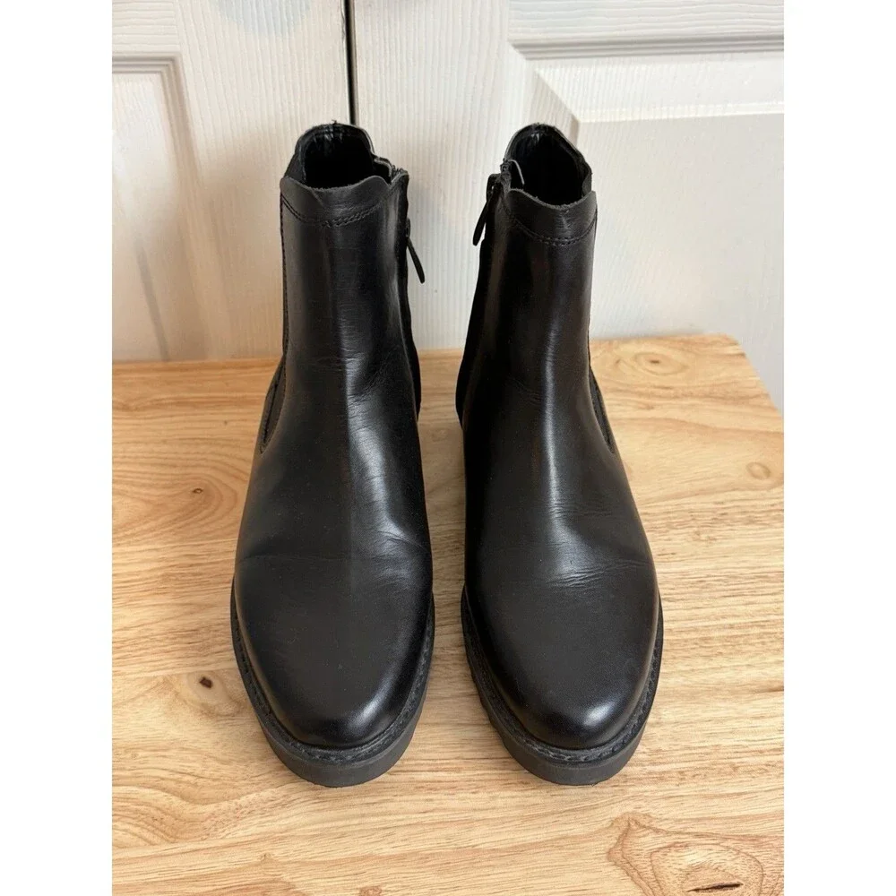 Franco Sarto Black Chelsea Ankle Boots Size 6.5M